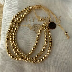 NWOT Triple-Strand Gold Beaded Bracelet